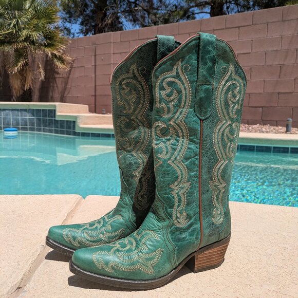 Sterling River green cowboy boots, new with tags, never worn